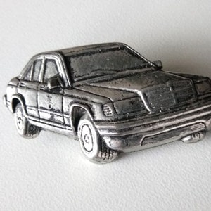Mercedes Benz Enamel Pins AMG E36 E Class W124 W210 500E Selection Automotive Collectibles serie 124 silver
