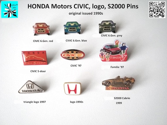 Unique Honda Civic, S2000, Logo Pins and more from the 1990's