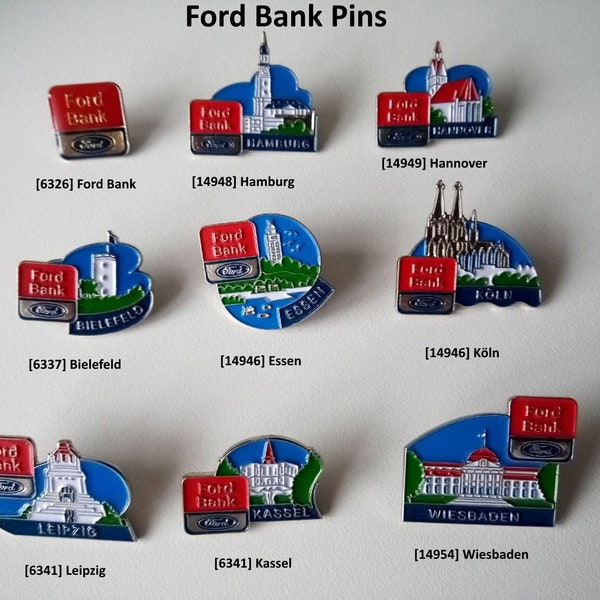 Ford Bank Städte Denkmäler Pins