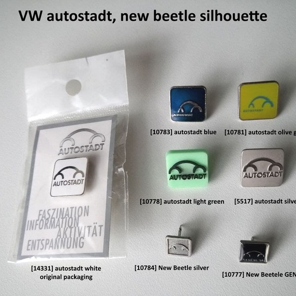 VW - Volkswagen autostadt, New Beetle Silhouette Pins - aussuchen