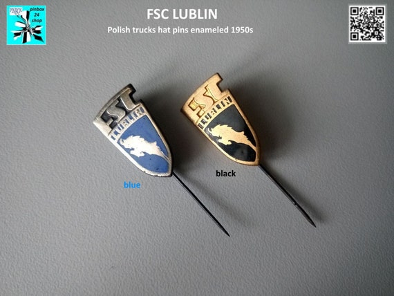 Vintage FSC LUBLIN pins from the 1950s