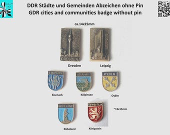 GDR cities and communities badge without pin