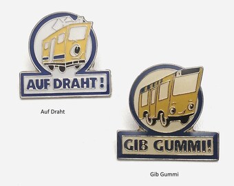 Public Transport Comics: Tram & Bus Pins from the 90s