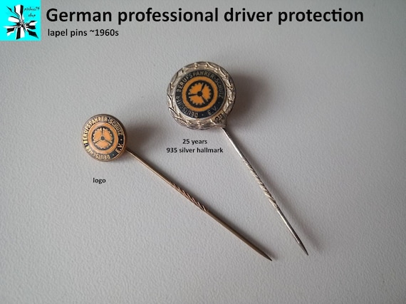 German professional driver protection - vintage pins