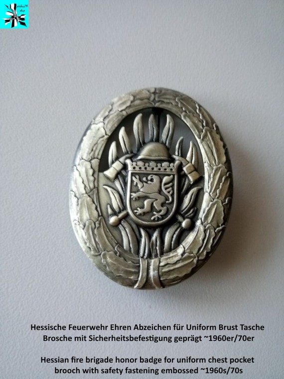 Fire brigade honor badge Hesse 60s/70s