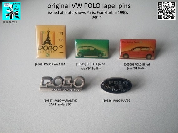 Authentic vintage VW Volkswagen POLO pins from the 1990s