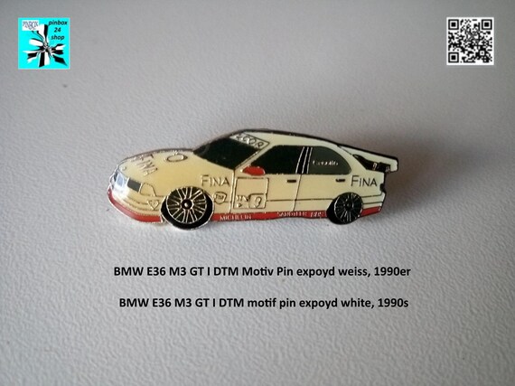 BMW E36 M3 GT I DTM motif pin expoyd white, 1990s