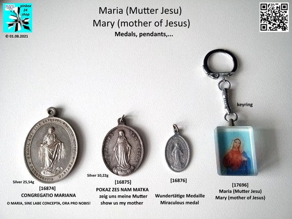 Mary (mother of Jesus) medals, pendants