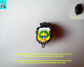 BAD GANDERSHEIM brooch: vintage enamel souvenir