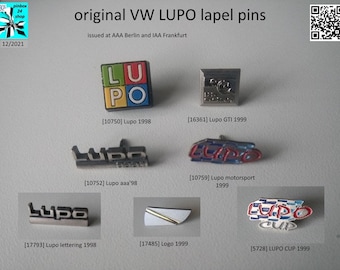 A piece of VW history: Lupo pins from 1998/99