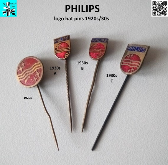 PHILIPS logo pins 1920s/30s - select