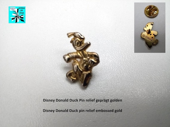 Disney Donald Duck pin relief golden