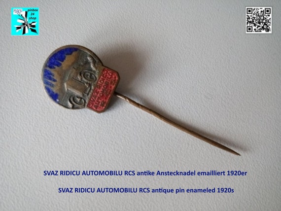 Svaz Ridicu AUTOMOBILU RCS antique pin enameled 1920s
