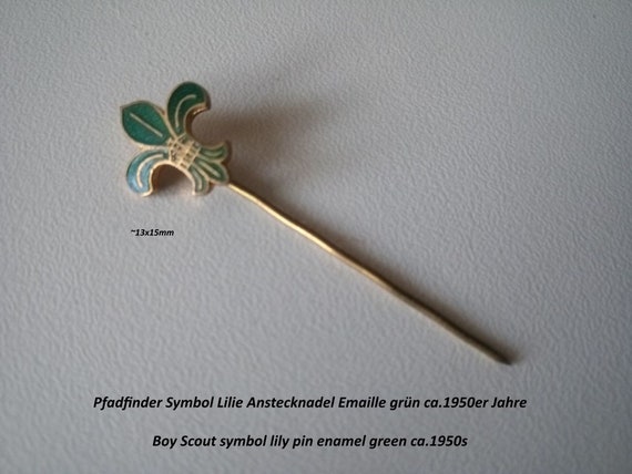 Chi-Rho: Boy Scout symbol lily as enamel pin