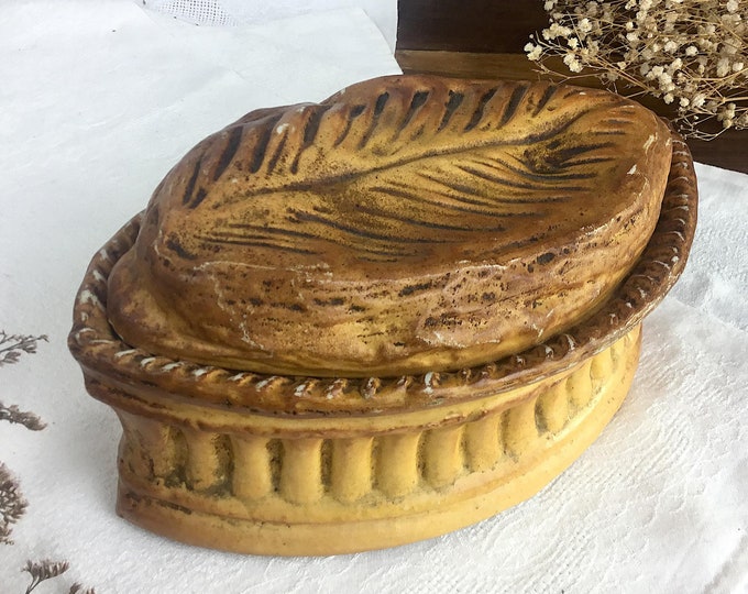 TERRINE for pâté En Croûte/french Antique/majolica by Mehun/hand