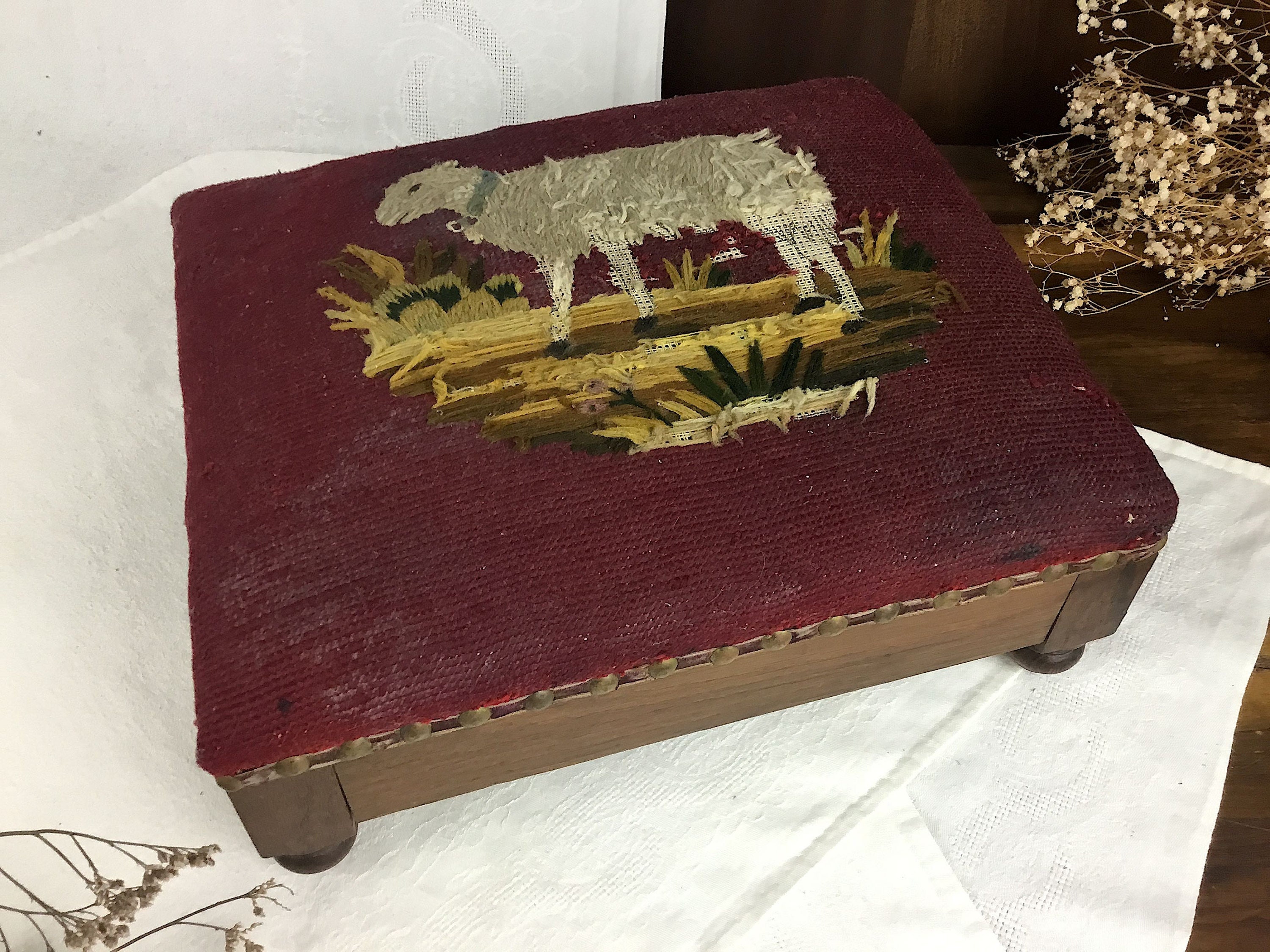 Tapestry Footstool Etsy Canada