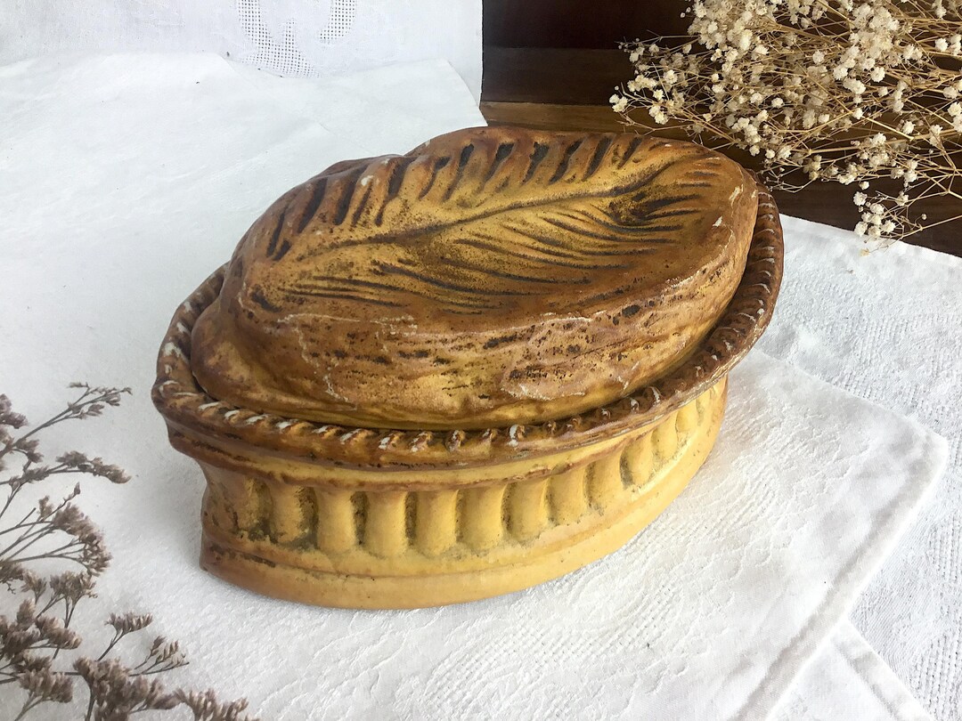 TERRINE for pâté En Croûte/french Antique/majolica by Mehun/hand