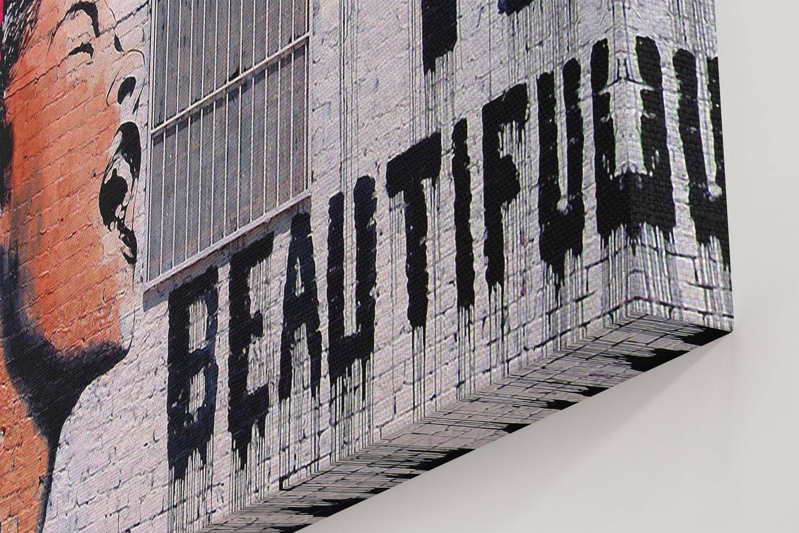 Street Art Life is Beautiful Banksy Canvas Art Print Wall Etsy