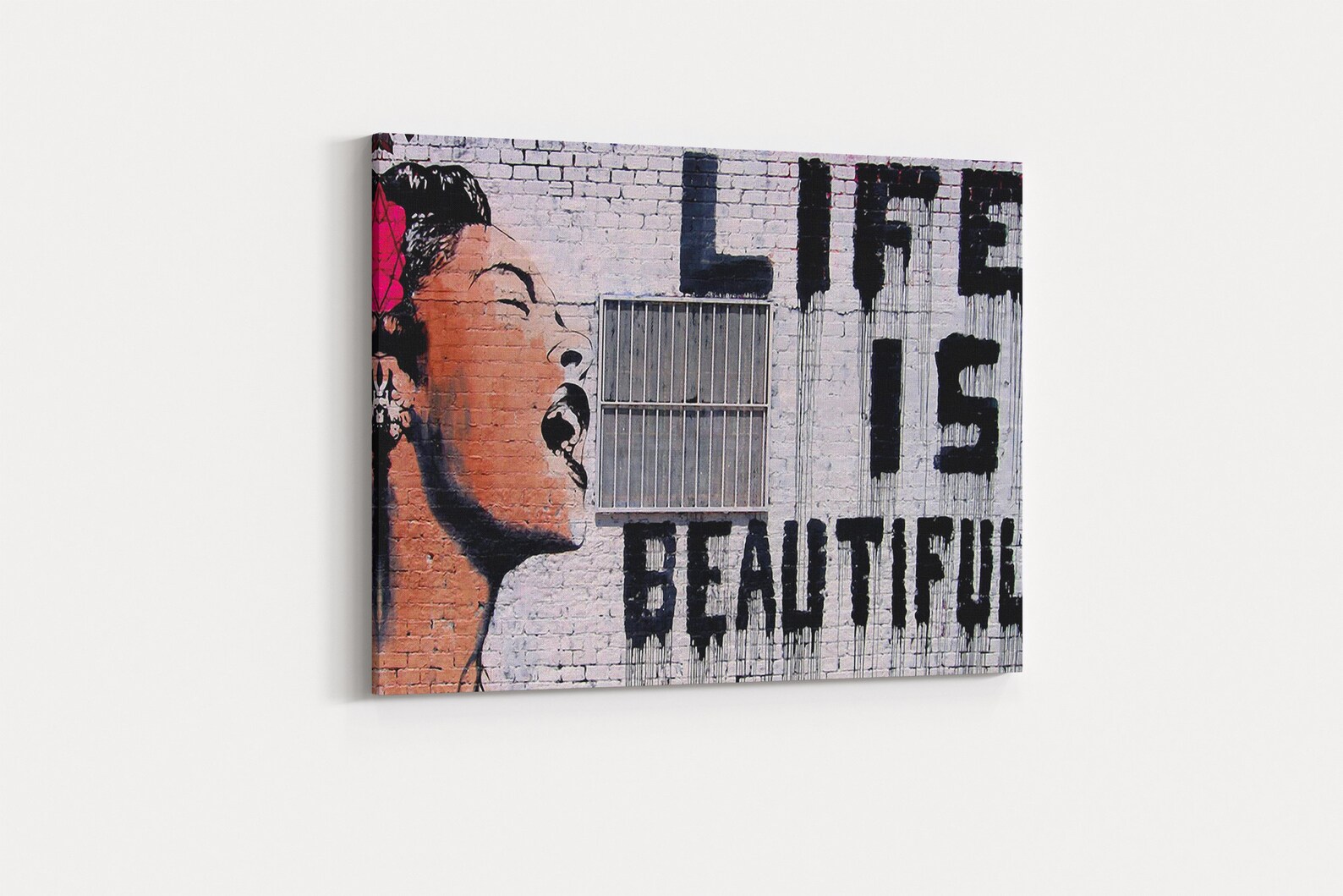 Street Art Life is Beautiful Banksy Canvas Art Print Wall Etsy