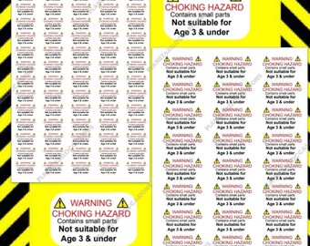 Warning Choking Hazard Stickers - Etsy
