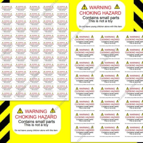 500 Small 1.75 X .5 Choking Hazard Warning Labels - Etsy