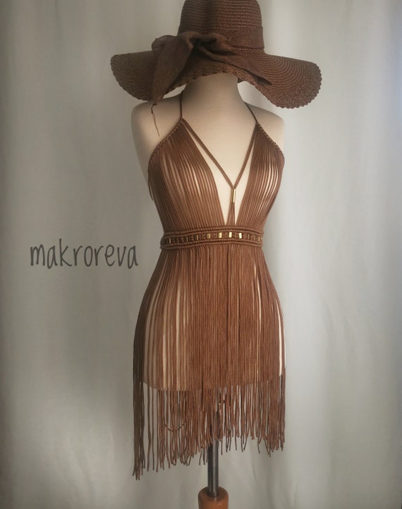 brown mini birthday dress Bebe Women's Illusion Mesh Mini Dress, Size Medium in Brown Spandex