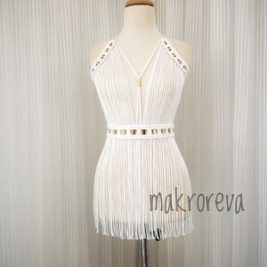 Bachelorette dress , Bridal gown, macrame dress , birthday dress , crazy party dress , festival dress , white dress ,burnungman