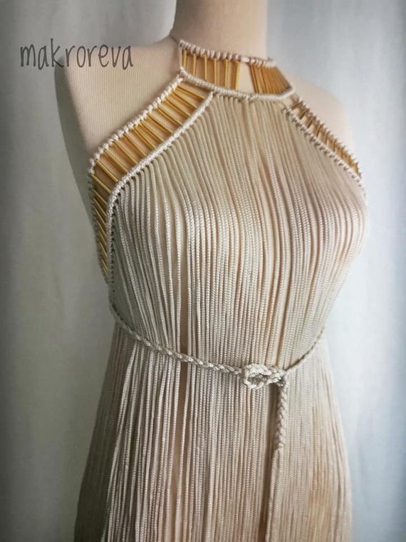 Macrame Dress , Safari Dress , Shiny Material , Crazy Party