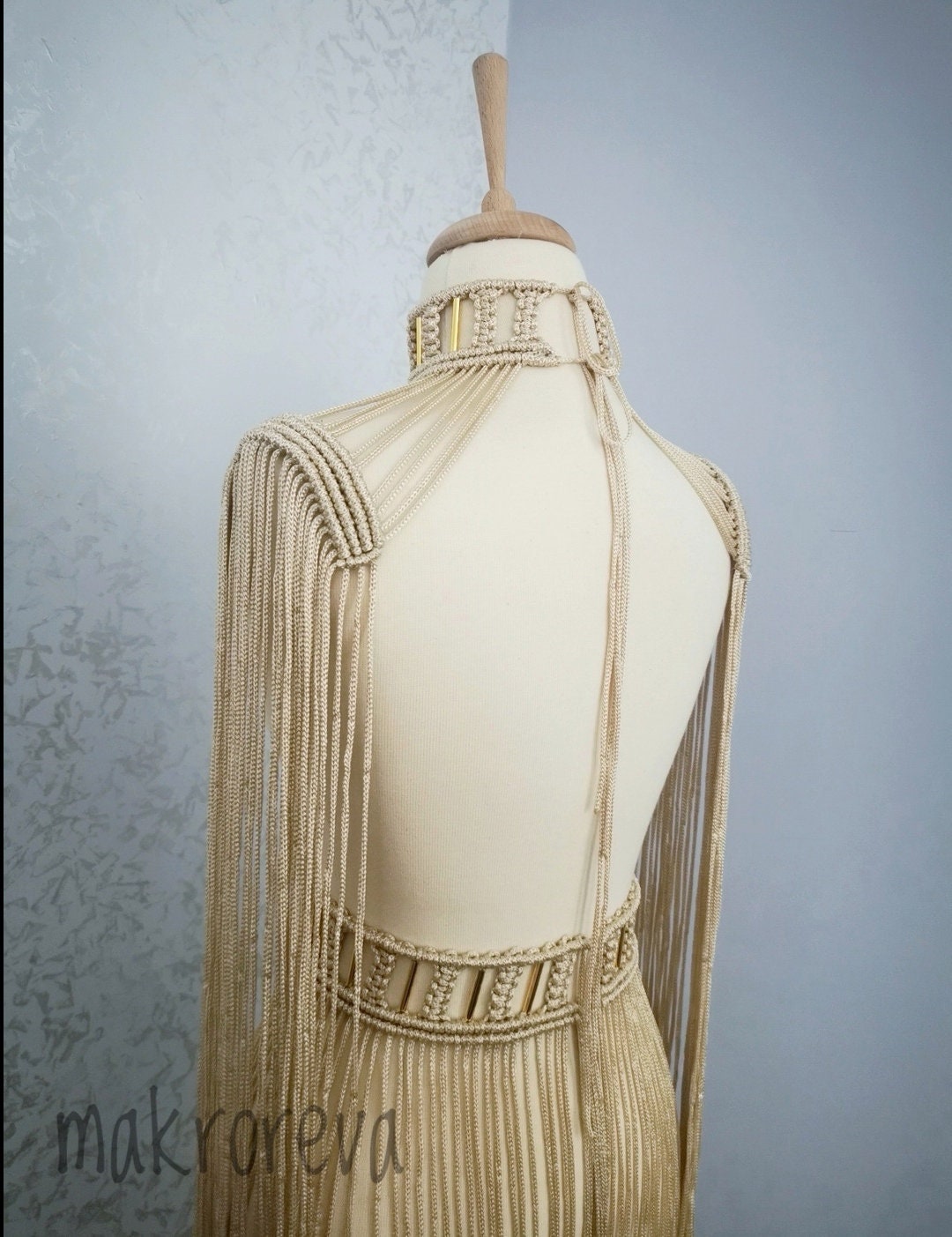ワンピース RUBATI Macrame Dress CREAM Shop the Desert Rose Crochet Tie-Up Back Maxi Dress White