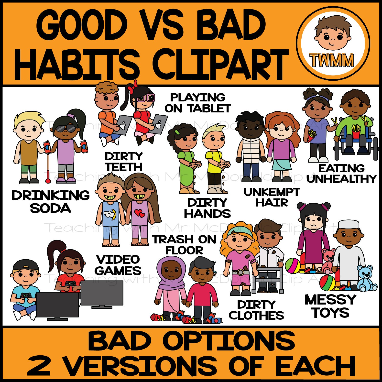 Good Vs Bad Habits L Life Skills L TWMM Digital Clip Art - Etsy