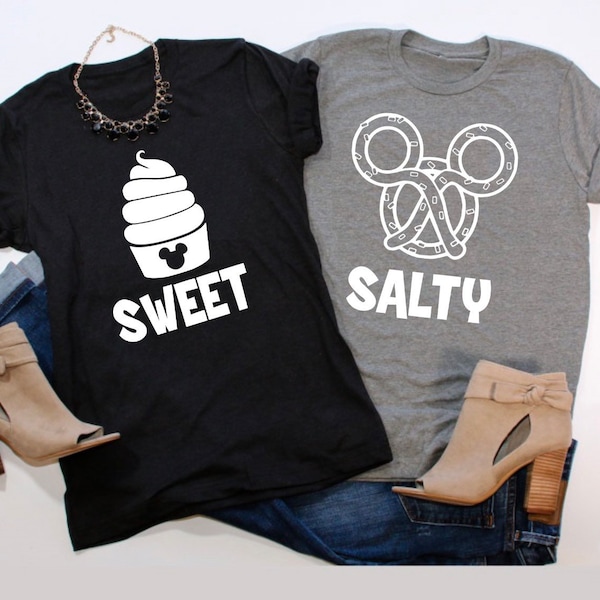 Sweet and Salty shirts, matching Disney, Disney Best friend shirts, Disney couples shirts, girls trip shirt, Disney honeymoon