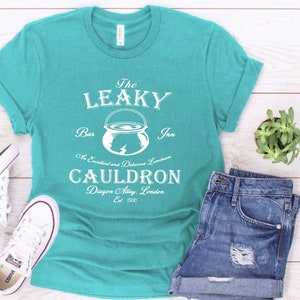 Leaky Cauldron, Wizard Shop, Wizard Shirt, Wizard world shirt, book reading magic shirt, bookish shirt, family vacation Bright Teal