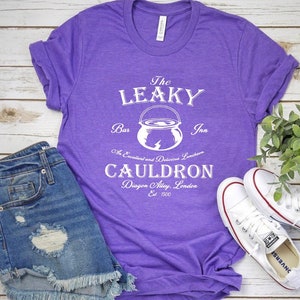 Leaky Cauldron, Wizard Shop, Wizard Shirt, Wizard world shirt, book reading magic shirt, bookish shirt, family vacation Heather Purple