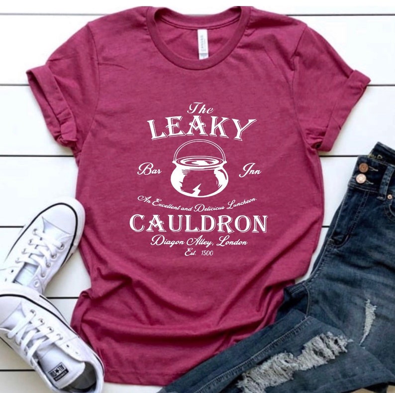 Leaky Cauldron, Wizard Shop, Wizard Shirt, Wizard world shirt, book reading magic shirt, bookish shirt, family vacation Heather Pink