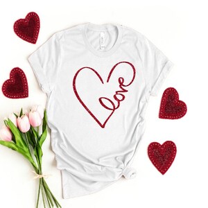 Glitter Love Shirt, Glitter Valentine’s Day Shirt, Love Valentine’s Day Shirt, glitter love shirt