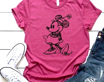 Classic Minnie Sketch Shirt, Disney Family Trip, Minnie shirt, Family Disney Trip, Matching Disney Shirt, Minnie Sketch, Mickey disney shirt