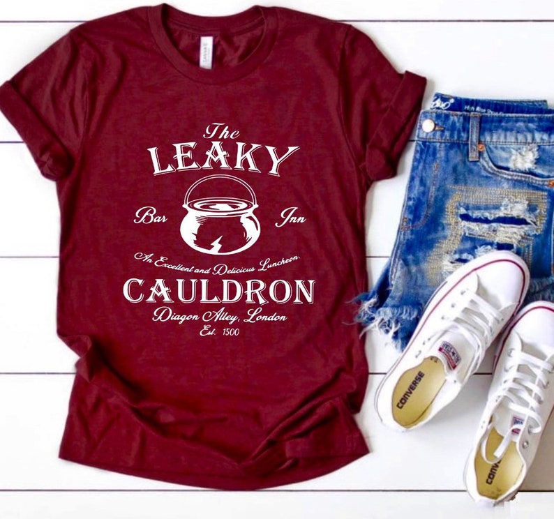 Leaky Cauldron, Wizard Shop, Wizard Shirt, Wizard world shirt, book reading magic shirt, bookish shirt, family vacation Cardinal Red