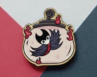 Hollow Knight Grimmchild Jar - Wooden Pin Fan Art Accessory