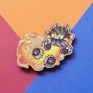 Genshin Impact Man Chai - Wooden Pin Fan Art Accessory - Gaming's Companion