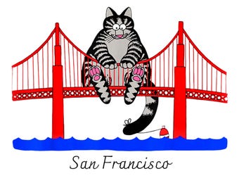 San Francisco Cat Golden Gate Bridge SVG PNG Vintage Travel Shirt Cricut DTF