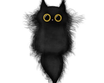 Cute Funny Black Cat Yellow Eyes SVG PNG Cat Lover Mom Dad Shirt Cricut DTF