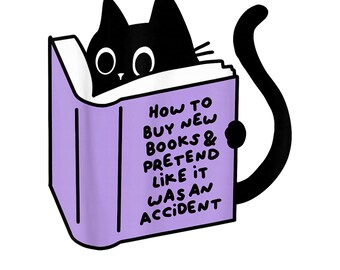 Cat Book Lover SVG PNG Funny Pretend Accident Humor Shirt Cricut DTF