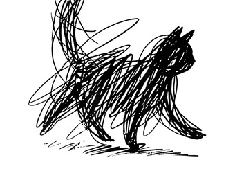 Sneaky Cat Silhouette SVG PNG Mischievous Feline Graphic Shirt Cricut DTF