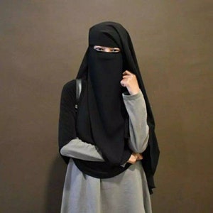 Nose string niqab, Eagle black niqab, plain niqab veil, jetblack niqab, Islamic vei(not include hijab)