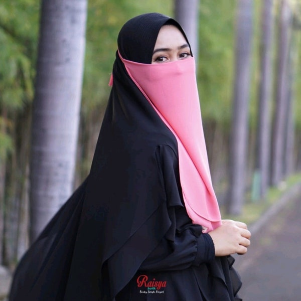 Half niqab, niqab, color niqab, closed face niqab, chiffon niqab, Islamic veil, black niqab, niqab veil