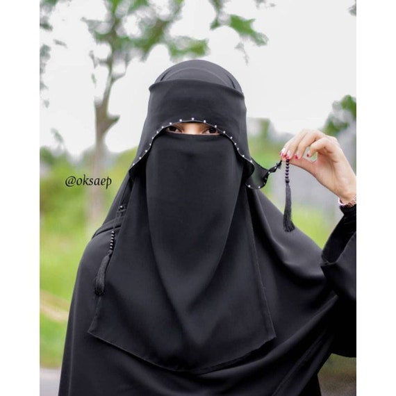 Tessuti Elastici Mezzo Niqab Velo Burka Morbido E Confortevole, Diversi Colori - Italia - Foto 7