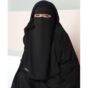 Nose string niqab, Eagle black niqab, plain niqab veil, chiffon niqab, Islamic veil, black hijab