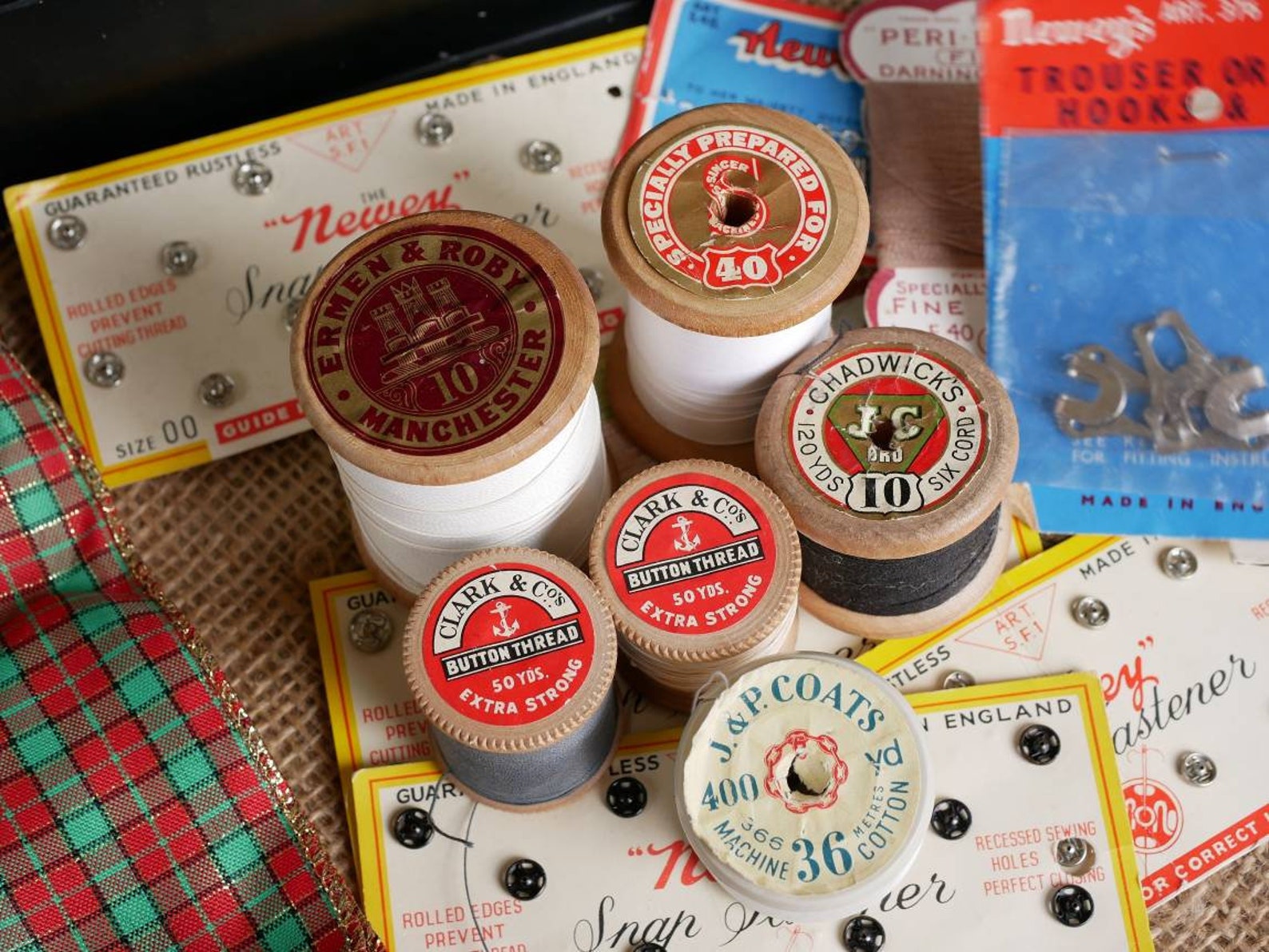 Vintage Black Magic Box Filled with Haberdashery Items Clark Etsy