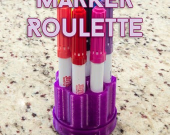 FUN and SPINNING coloring marker holder and stand. Marker organization. Great for artists, kids, teachers, and parents!