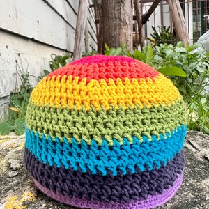 Vintage Rasta Beanie Handmade Rainbow Crochet Hat Reggae Bob Maley Style Jamaican Boho Hippie Cap Culorful Knit Skull Cap Unique Unisex Fest